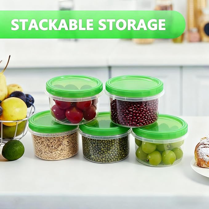 Airtight Food Storage Containers, Leakproof, BPA-Free, Stackable Kitchen & Pantry Organizers for Dry Food, Meal Prep, Snacks, Leftovers, Microwave, Dishwasher and Freezer Safe (10 Pack-16 Oz)