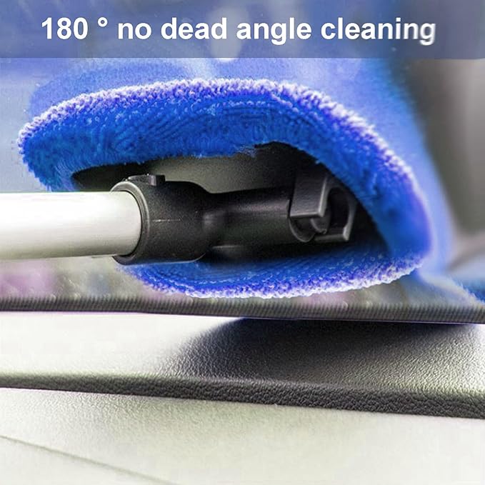Beieverluck 15 Pieces Windshield Cleaner Tool, Inside Car Window Cleaning Tool with 9 Microfiber Pads and 3 Spray Bottles