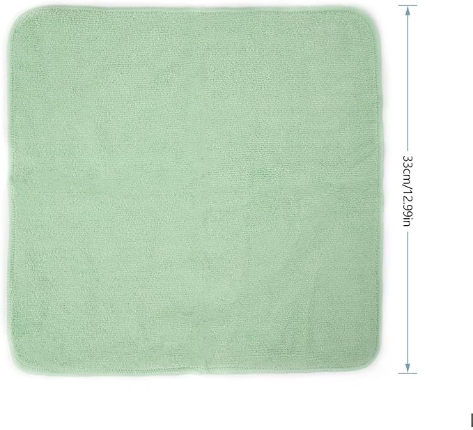 HAWOK Microfiber Cleaning Cloths with Poly Scour Scrub Side, 13 x 13 inches, 50 Pack, Glass Car Window Dish Cloths, Reusable and Machine Washable, Lint-Free, Green