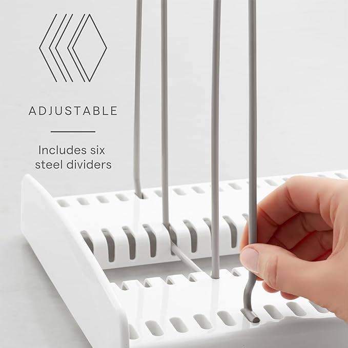 YouCopia StoreMore Cookware Rack with Tall Steel Wires, Adjustable Pan and Lid Organizer for Kitchen Cabinet Storage, Classic Edition