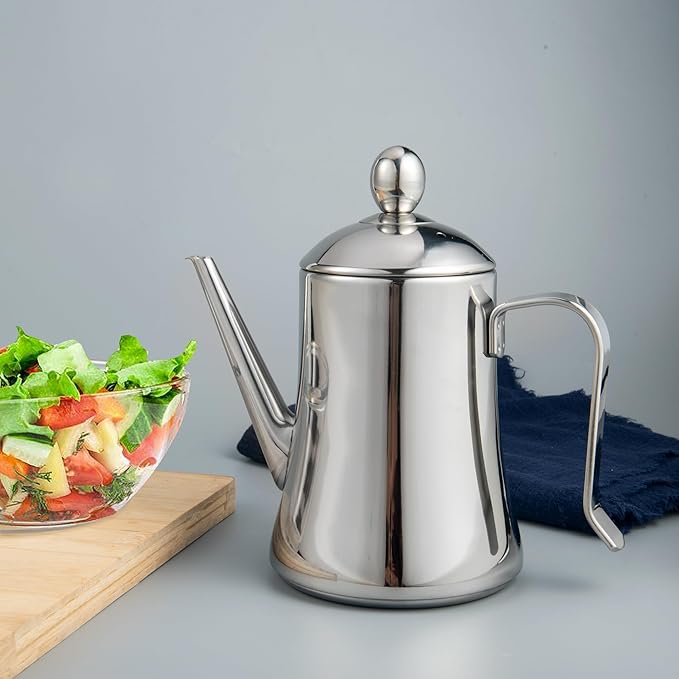 IMEEA 34oz Large Olive Oil Dispenser SUS304 Stainless Steel Oil Bottle for Cooking Kitchen Oil Storage Container with Drip-Free Spout