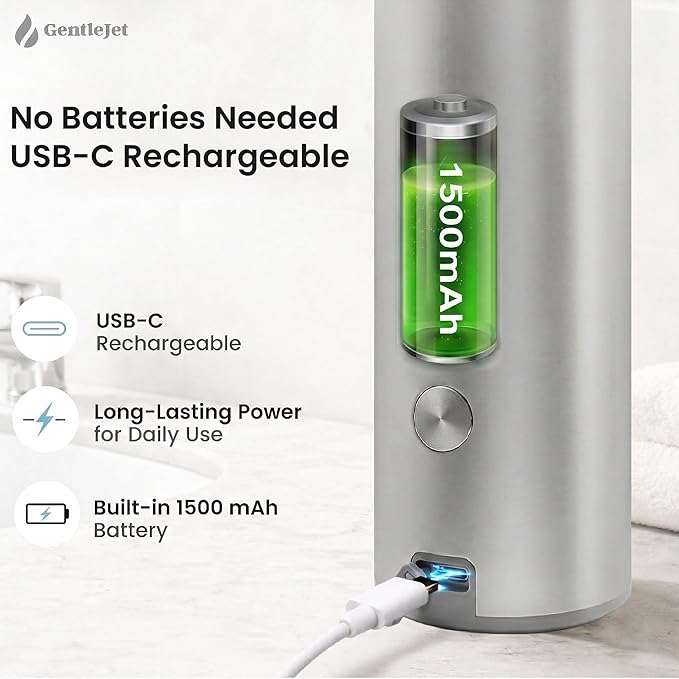 GentleJet OpalDrop Automatic Liquid Soap Dispenser for Kitchen Sink – Touchless No-Drip Pump, USB-C Rechargeable, 304 Stainless Steel, IPX5 Water-Resistant, 270 ml