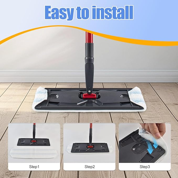 5 Pack H2prO Mop Pads Replacements Compatible with OCedar H2prO Flat Mop System,Microfiber Mop Pads Head Replacements for O Cedar H2prO,Machine Washable and Reusable for H2prO Mop Refills
