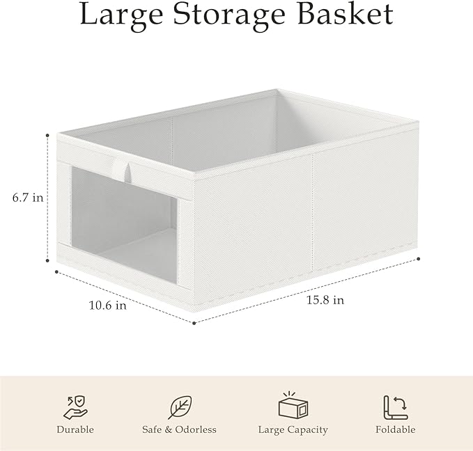 6 Pack Linen Closet Organizers and Storage, White