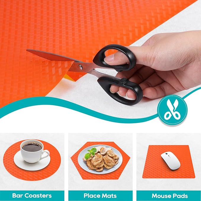 Red Fridge Liners Shelf Liner for Kitchen Cabinets Refrigerator Liners Waterproof & Oil-Proof Kitchen Cupboard Liner Non Adhesive Drawer Mats EVA Material for Shelves 17.5 x 393.7 Inches