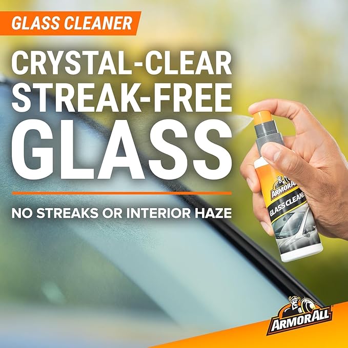 Armor All Car Wash and Car Interior Cleaner Kit, Includes Towel, Tire Foam, Glass Spray, Protectant Spray and Cleaning Spray, Multicolor, 5 Count