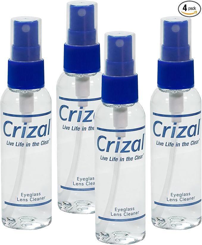 Crizal Eyeglass Lens Cleaning Solution – 4 Pack – Safe for AR-Coated Lenses – Designed & Tested by The AR Coating Experts