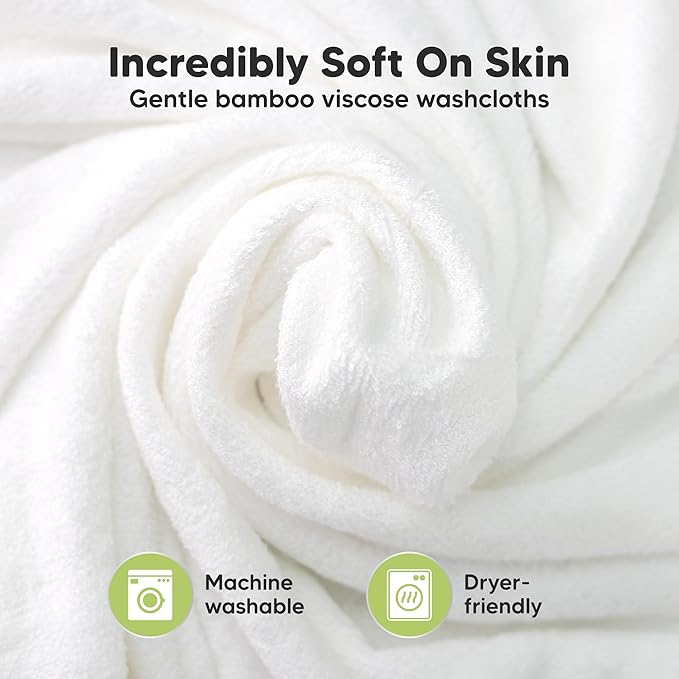 6-Pack Baby Washcloths – Soft Absorbent Viscose from Bamboo Washcloths for Face, Body, Baby Towels for Newborn, Kids, Toddlers,Infant,Gentle on Sensitive Skin,10x10 Reusable Face Towels(Earth Brown)