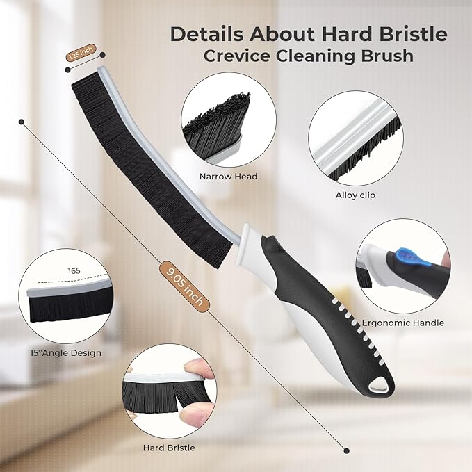TQRR Cleaning Brush-Hard Crevice Cleaning Brushes, Multifunctional Window Groove Brushes, Grout Brush, Cleaning Tool for Bathroom, Kitchen, Toilet, Tile, Sink, Home (6, Green)