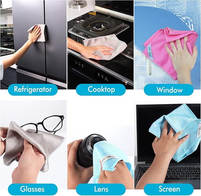 Nano Streak Free Magic Microfiber Cleaning Cloths Easy Clean Nanoscale,Fish Scale Window Mirror Glass Car Stainless Steel Cleaning