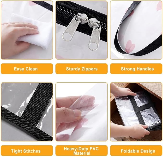 2 Pack Clear Storage Bags for Comforter, Clothes & Bedding