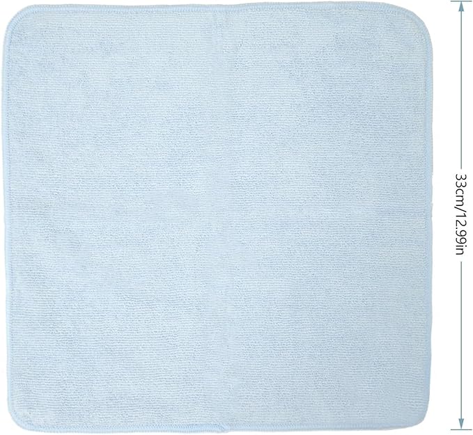 HAWOK Microfiber Cleaning Cloths with Poly Scour Scrub Side, 13 x 13 inches, 50 Pack, Glass Car Window Dish Cloths, Reusable and Machine Washable, Lint-Free, Light Blue