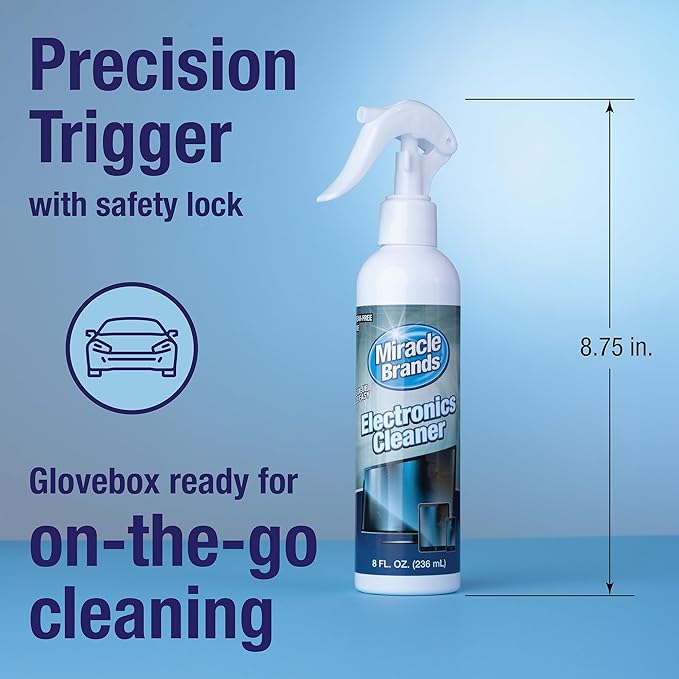 MiracleSpray for Electronics Cleaning, Safe Multisurface Cleaner for Any TV, Phone, Monitor, Keyboard, Screen, Computer, Includes Microfiber Towel