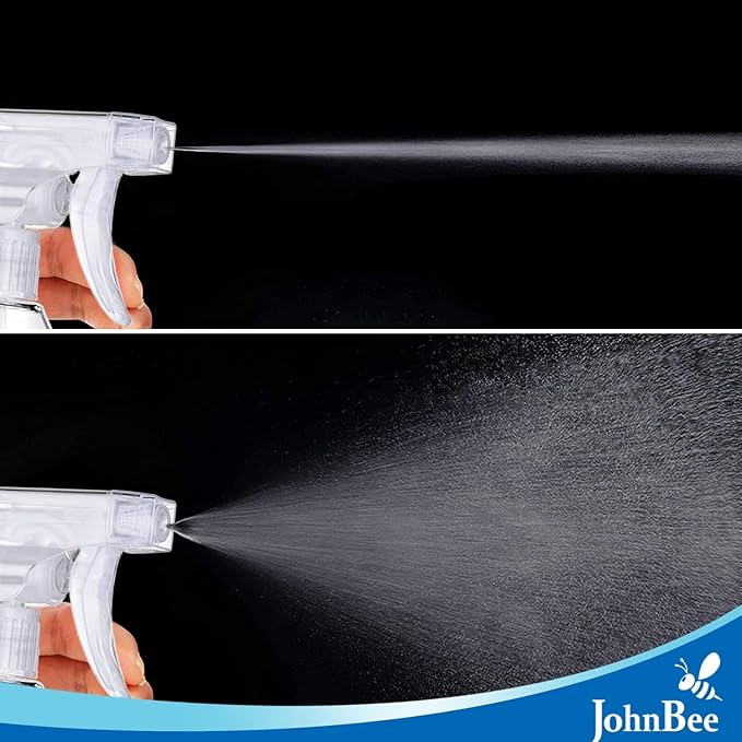 JohnBee Spray Bottles - 16.9oz/2Pack - Premium Adjustable Spray Bottles for Cleaning - No Leak And Clog Mister Spray Bottle - Spray Bottle For Hair, Plants, Pet, Vinegar, And Rubbing Alcohol Reagent