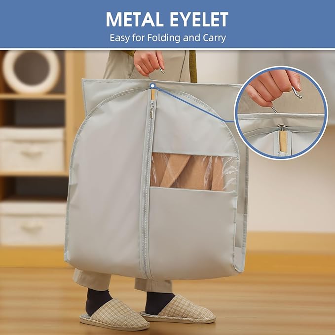 50" Garment Bags for Hanging Clothes, Suit Bags for Closet Storage and Travel