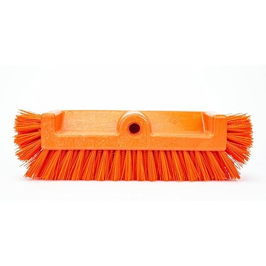 SPARTA Multi-Level Tile Scrub Brush 12" Wide Brush Head, Heavy-Duty Tile Cleaning Brush with End Bristles for Commercial Tiles, Tubs and Floor, Plastic, 12 Inches, Orange, (Pack of 12)