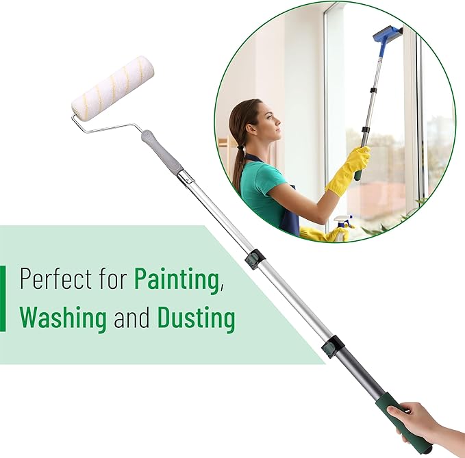 Bates- Extension Pole, 1.4 to 3 Ft Pole, ‎Green, Telescoping Pole, Extendable Pole, Telescopic Pole, Paint Pole, Paint Roller Extension Pole