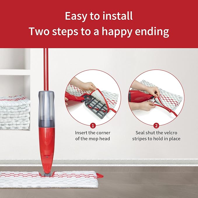 5 Pack Microfiber Mop Refills - Spray Mop & Flat Mop Replacement Pads | Mop Heads Replacements Compatible with ProMist MAX, Washable & Reusable Mop Refills