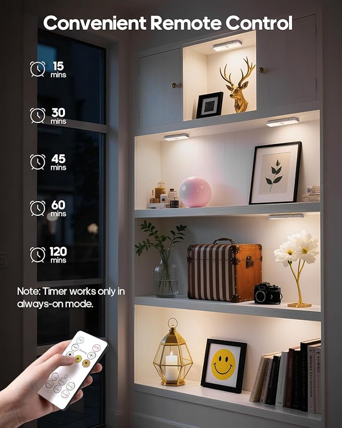 GOODEA 5 Pack Under Cabinet Lighting Wireless, Small 6'' Led Rechargeable Motion Sensor Light Indoor, 3CCT Dimmable Closet Light, Stick on Magnetic Under Counter Light for Pantry, Bookshelf, Stairs