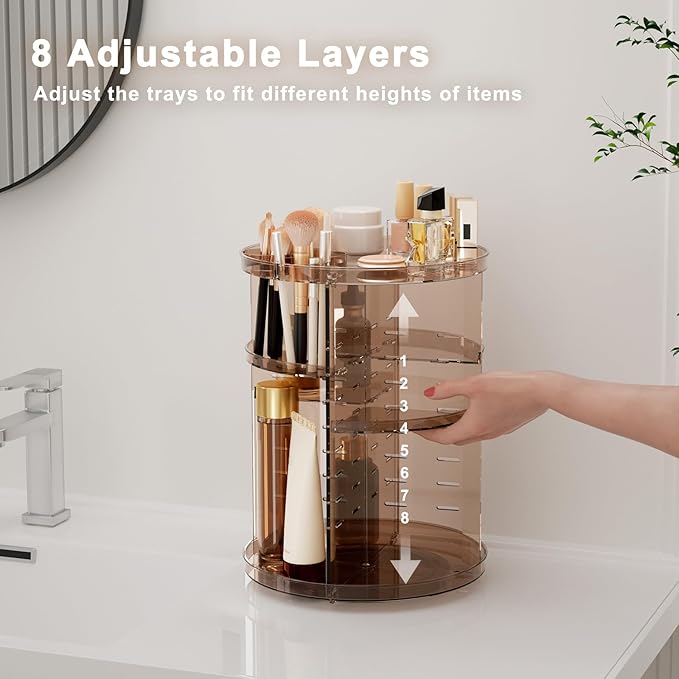 Rotating Makeup Organizer Countertop