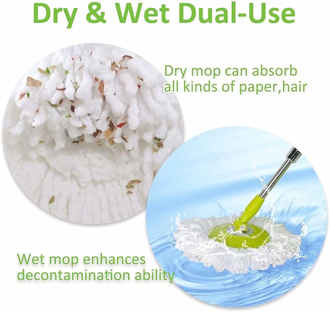 Mop Head for Hurricane Spin Mop Microfiber Mop Head Refills Round Mop Pads 6 Pack