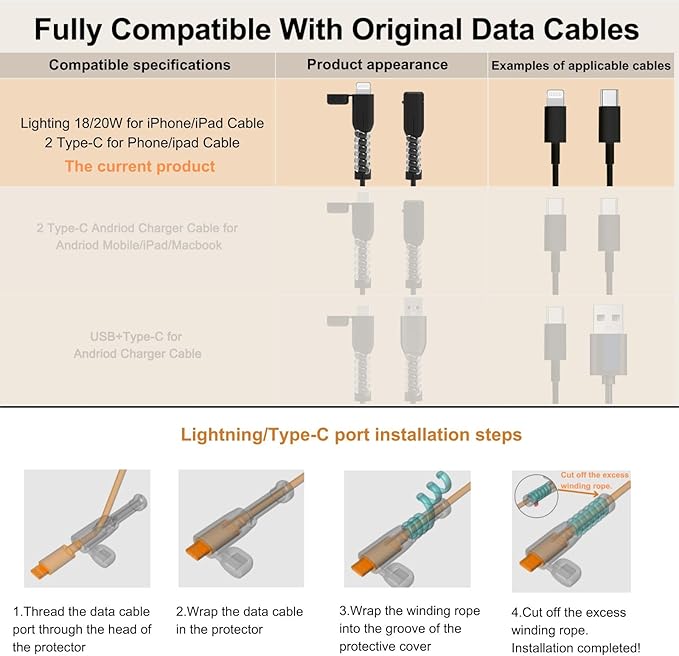 6 Magnetic Spring Cable Clip Rotatable Cord Holder Desktop Cord Organizer 2 Charging Cord Protectors for Nightstand Phone Charger Organizer Computer Desk Cable Management Appliance Adhesive Wire Strap