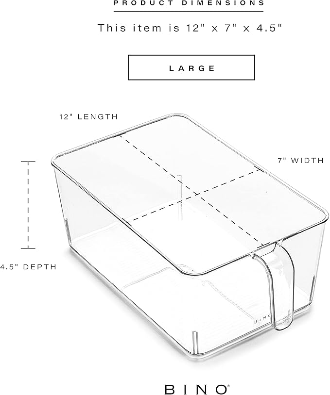 BINO l Plastic Storage Bins l THE HOLDER COLLECTION l 4-Pack
