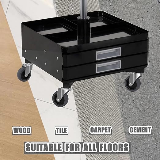 RILIDRI 4-Inch Swivel Stem Caster for Rubbermaid Mop Bucket Utility Cart, 7/16-Inch Stem Diameter Rubber Wheel Set of 4, Heavy Duty TPR Weber Grills Shop Vac Replacement Wheels