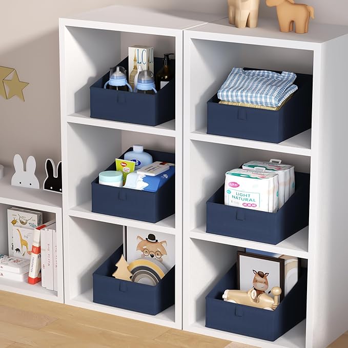 Closet Storage Bins 8 Pack, Fabric Trapezoid Organizer Bin