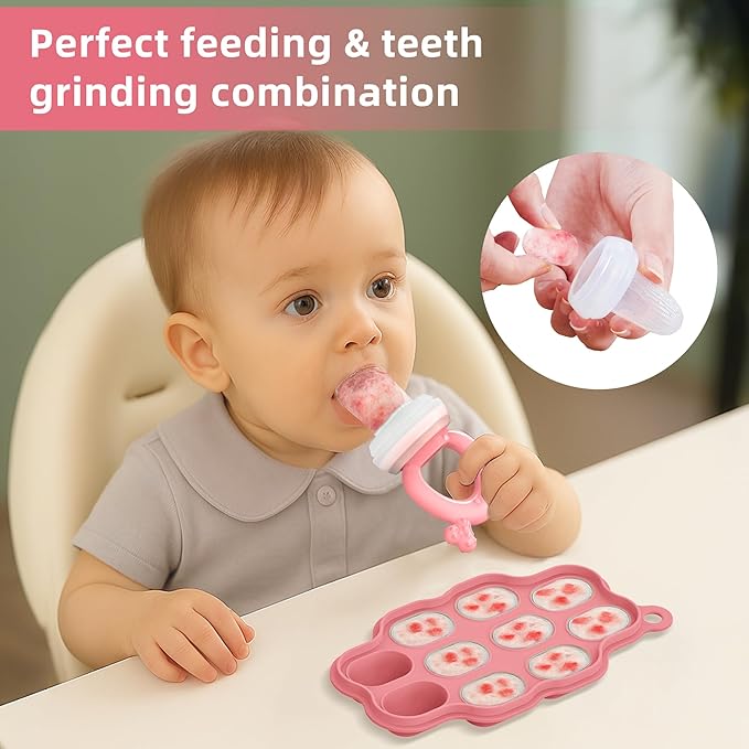 16 Pack Silicone Baby Feeding Set, BPA-Free Baby LED Weaning Supplies, Include Suction Plates, Baby Bowls, Silicone Fork & Spoon, and More, First Stage Baby Food Eating Utensils - 6+ Months(Pink, 16)