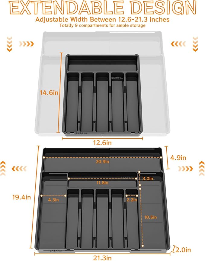 Expandable Silverware Organizers for Kitchen Drawers