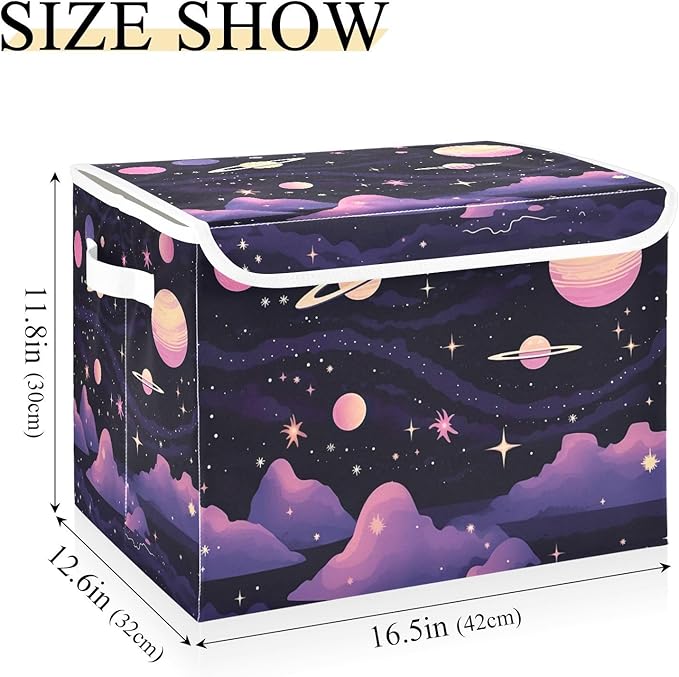 Abstract Planets Storage Bins with Lids and Carrying Handle