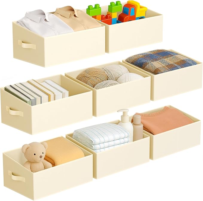 Large Closet Storage Bins 8 Pack, Fabric Trapezoid Closet Organizer Bin