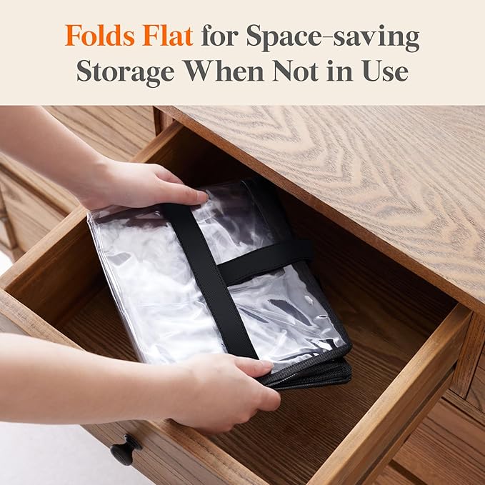 16 Pack Clear Clothes Storage Bags, 40L Plastic Blanket Storage Bag