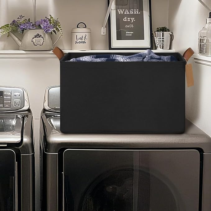 Storage Baskets for Shelves, Extra Large Closet Storage Bins with Metal Frame