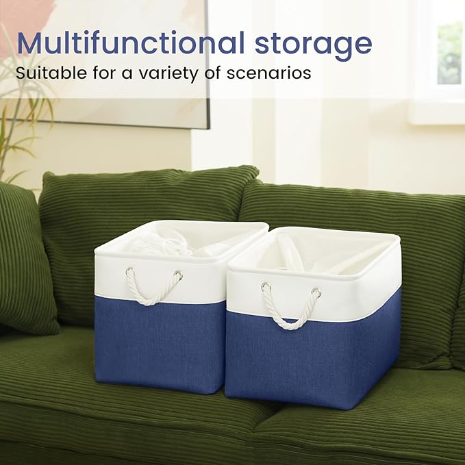 Large Storage Baskets- 16x12x12 inch Storage Bins for Shelves and Closet Organizing, Foldable Fabric Bin for Home Organization Clothes and Laundry
