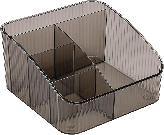 JessLab Makeup Organizer, PET Skincare Organizer with 5-Compartment Cosmetic Storage Makeup Organizer for Desk Wardrobe Bathroom Vanity Countertop