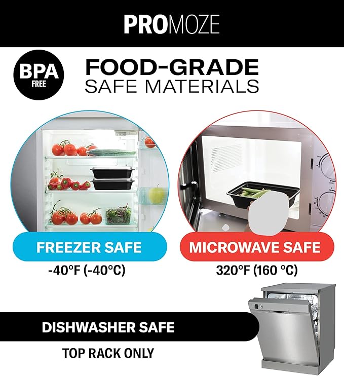 50-Pack Reusable Meal Prep Containers Microwave Safe Food Storage Containers with Lids, 28 oz
