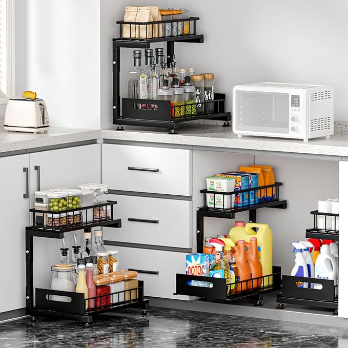 Under Sink Organizer, Rust Resistant 1 Pack Black