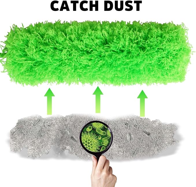 Ceiling Fan Cleaner Duster, Bafezoze Extendable Long Duster for High Ceilings, Telescoping Tall Extension Pole Green