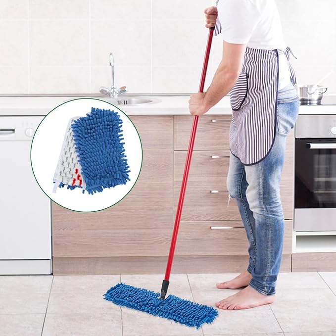 Diteje 4 Pack Replacement Mop Pads Washable Refill Heads Compatible with O-ceda Dua-Action Microfiber,Reusable Double Sided All Surface Cleaning for Dry Wet Use