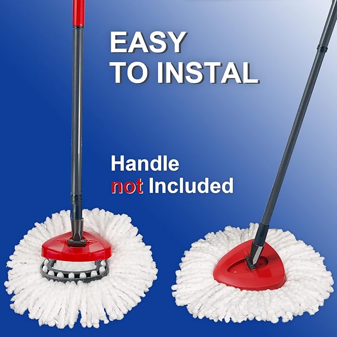 4 Pack Mop Head Replacement & 1 Pack Base Compatible with O Cedar Mop Replace Head EasyWring 1-Tank, Microfiber Spin Mops Refills, Easy Cleaning