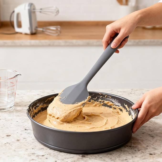 Silicone Spatula Set - Rubber Spatula - 600°F Heat Resistant Baking Spoon & Spatulas(Dark Grey)