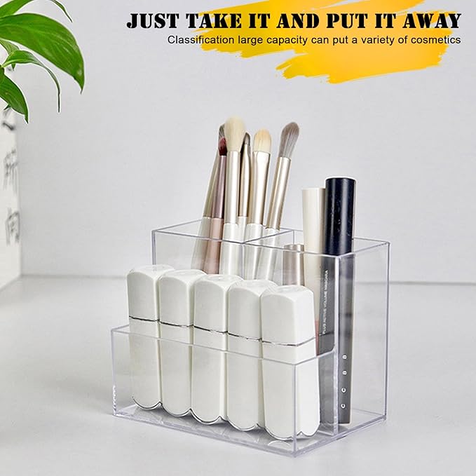 Clear Acrylic Makeup Brush Organizer