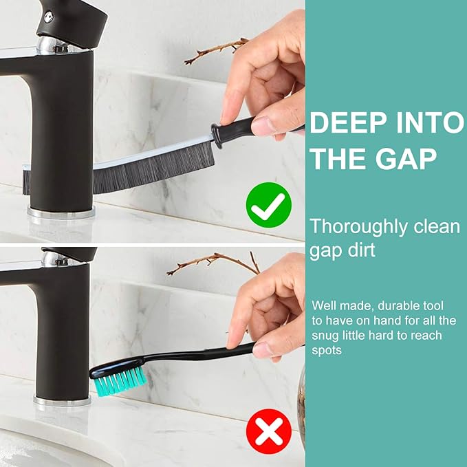 2026 Crevice Brush - 3pc - Grout Cleaning for Tiles, Kitchen, Bathroom
