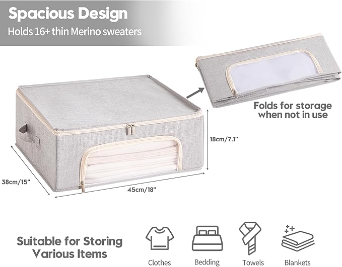 2-Pack Cashmere Sweater Storage Bags with Natural Cedar Blocks
