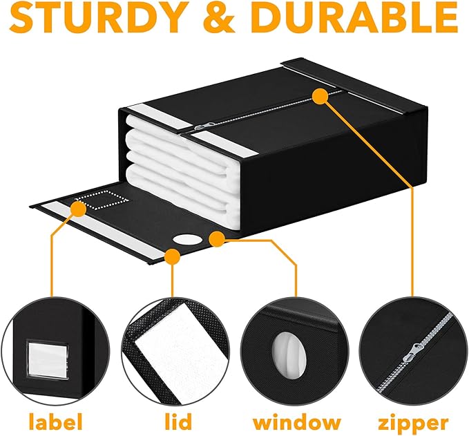 2 Pack Bed Sheet Organizers and Storage, Black
