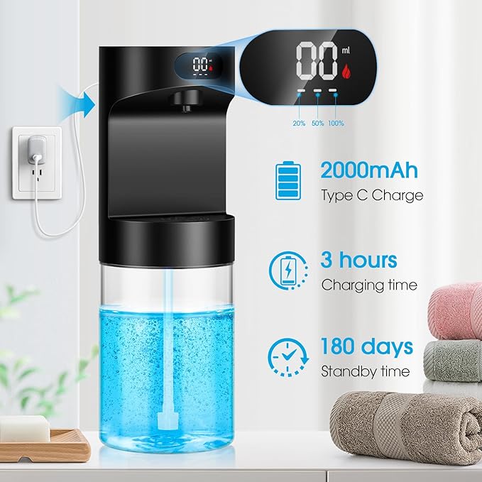 Automatic Mouthwash Dispenser for Bathroom,20.29 oz Touchless Electric Mouth Wash Dispensers Bathroom Accessories Set with 4 Magnetic Cups,4 Modes Wall Mounted Mouth Wash Dispenser for Home & Kids