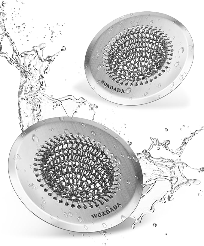 Wokdada Sink Drain Strainer, Reversible Easy Clean Mesh Sink Strainer with 304 Stainless Steel