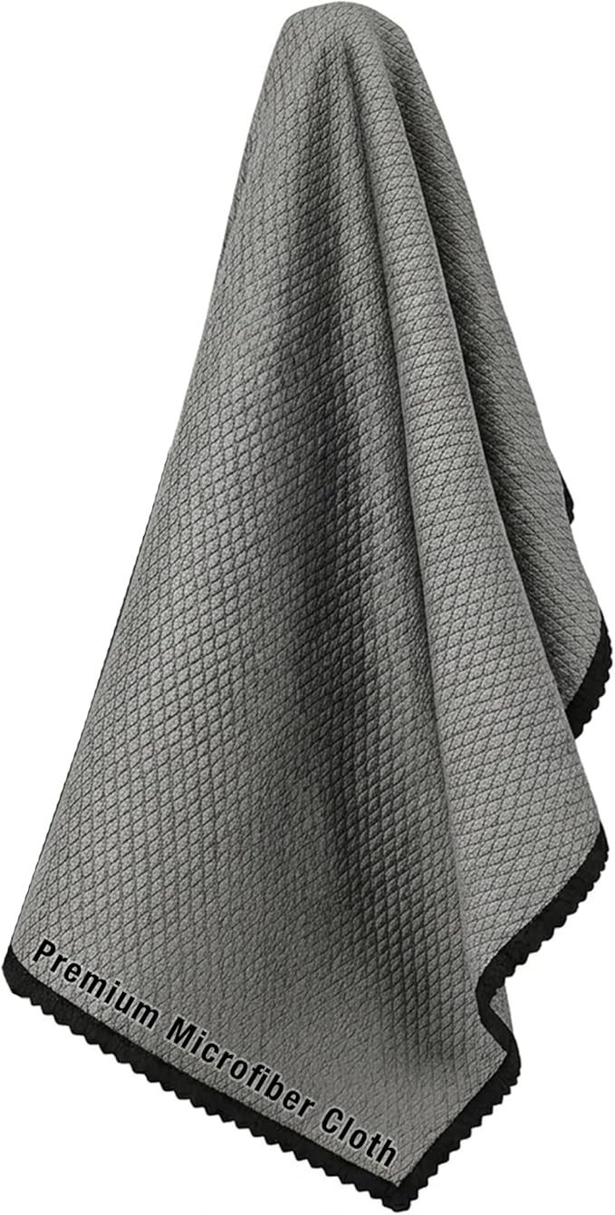 Idea Home Premium Fish Scale Microfiber Cloth – Ultra-Clear, Lint-Free & Streak-Free Shine for Wine Glasses, Crystal & Delicate Surfaces – Large 16×24 in (2 Pack)